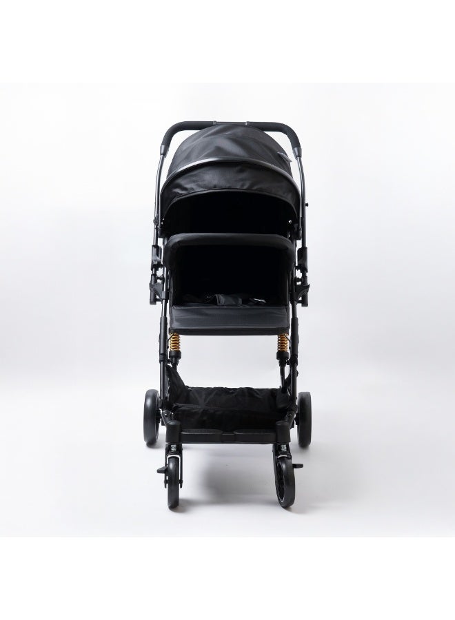 molody Baby Stroller – Hydraulic Suspension – Travel Friendly – Parent & World Facing – One Hand Fold – Black - Image 2