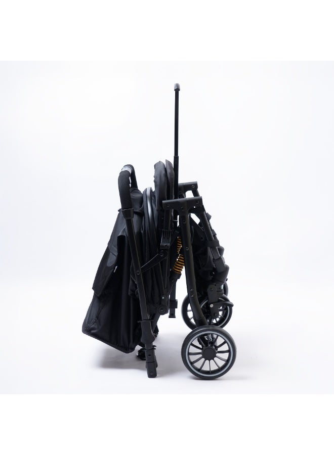 molody Baby Stroller – Hydraulic Suspension – Travel Friendly – Parent & World Facing – One Hand Fold – Black - Image 3