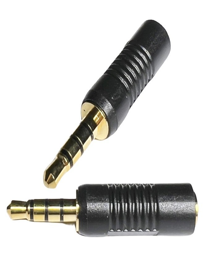 CESS 3.5mm TRRS Male Plug to 2.5mm TRRS Female Adapter, 4 Pole, Gold-Plated Connectors, Black Plastic Housing, 2 Pack - Image 5