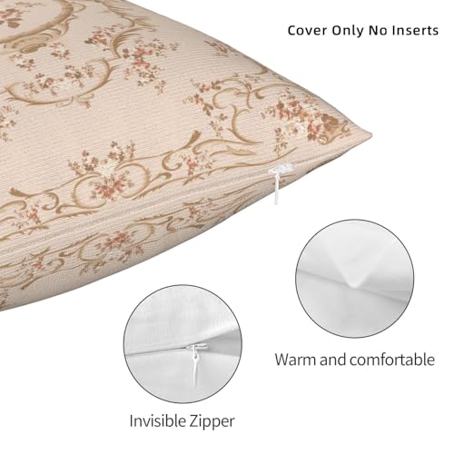 Keebik French Vintage Country Throw Pillow Covers Set of 2 Cushion Covers for Couch Home Bed Living Room Decorative Pillow Cases 18x18 Inch - Image 3