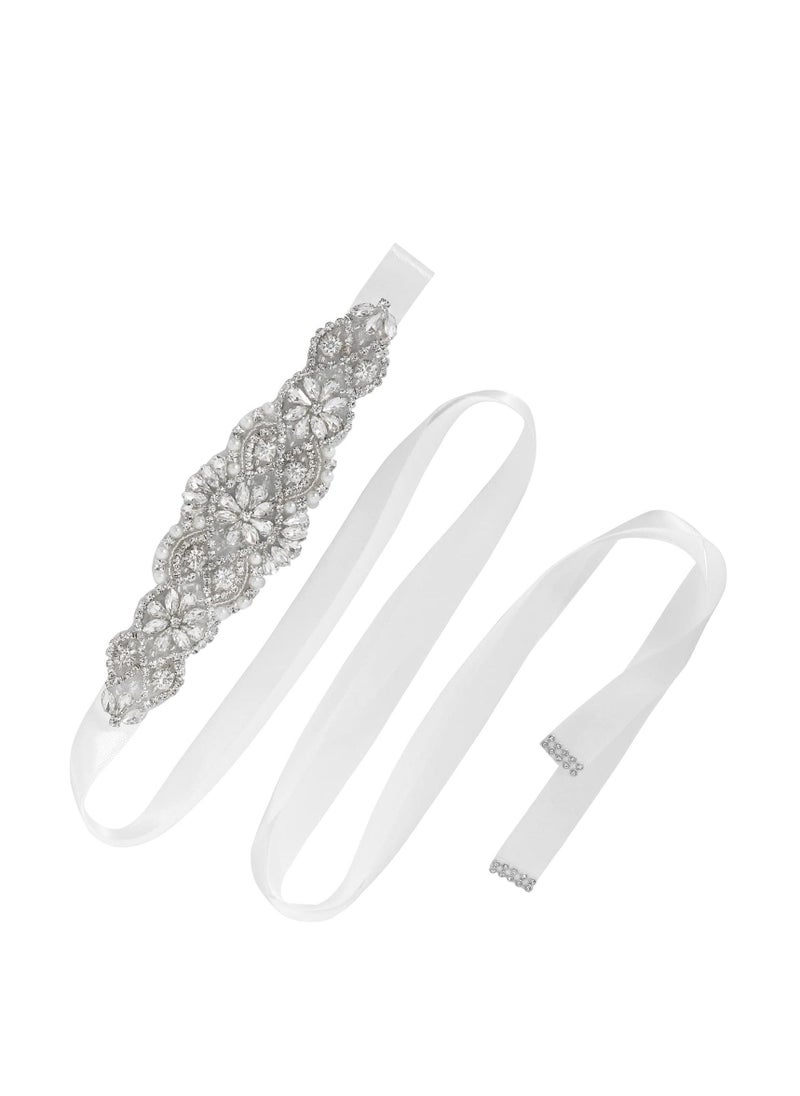 SYOSI Bridal Belt Rhinestone Bridal Wedding Sash Belts for Bride Dress Women Crystal Sash Waistband for Women Evening Dress Accessories  - Image 1