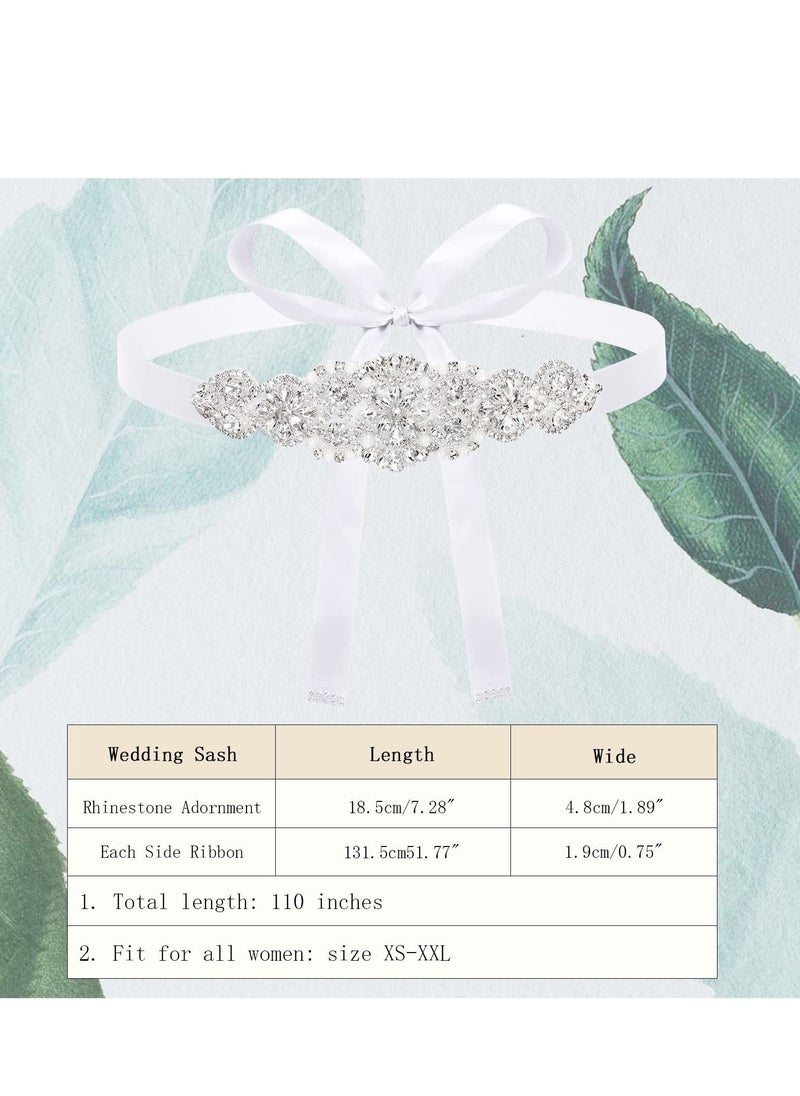 SYOSI Bridal Belt Rhinestone Bridal Wedding Sash Belts for Bride Dress Women Crystal Sash Waistband for Women Evening Dress Accessories  - Image 4