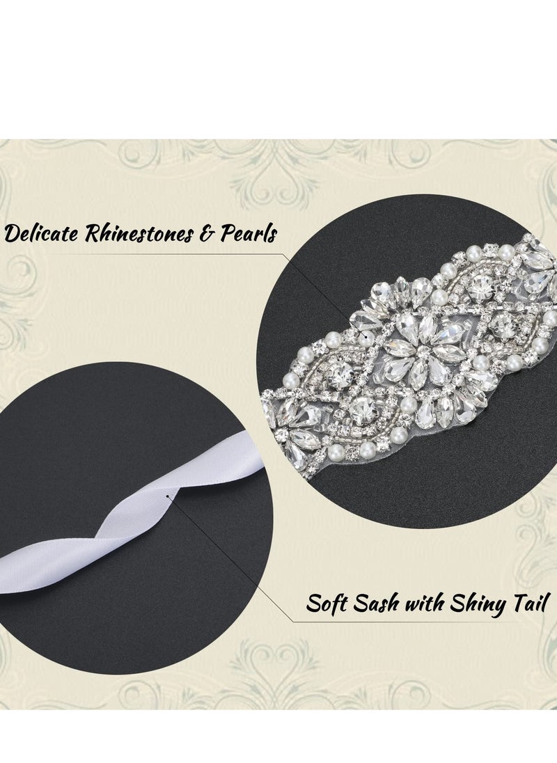 SYOSI Bridal Belt Rhinestone Bridal Wedding Sash Belts for Bride Dress Women Crystal Sash Waistband for Women Evening Dress Accessories  - Image 5
