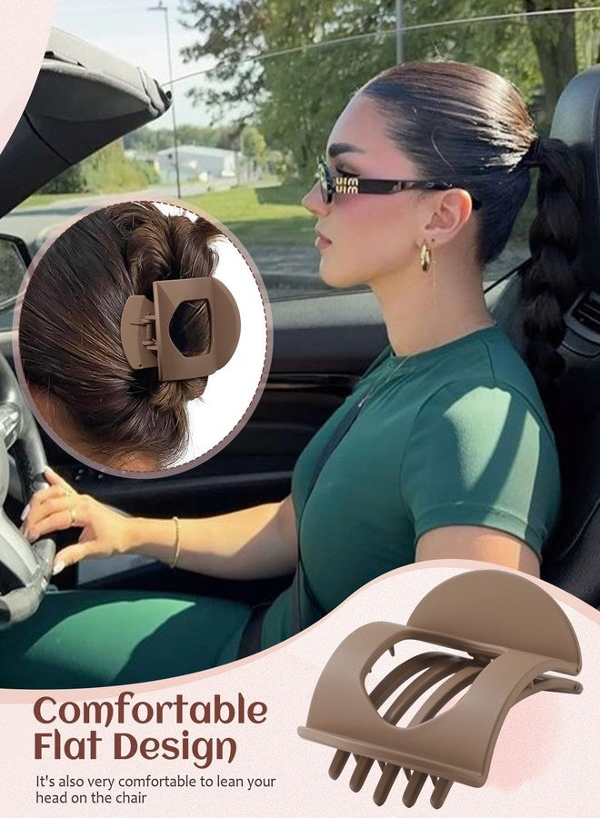 CHLINS 6 PCS Flat Hair Clips for Women Medium Non-slip Flat Claw Clip Strong Grip Hair Claw Clips Hair Barrettes for Women - Image 3