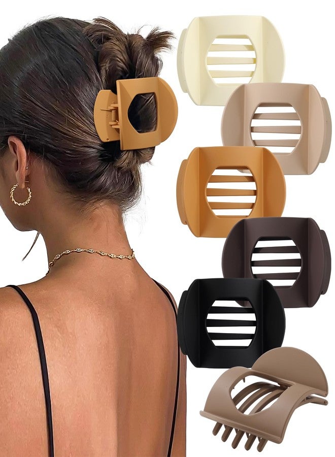 CHLINS 6 PCS Flat Hair Clips for Women Medium Non-slip Flat Claw Clip Strong Grip Hair Claw Clips Hair Barrettes for Women - Image 1