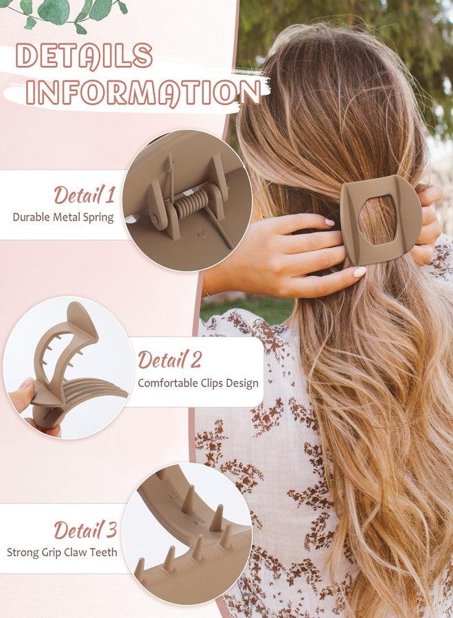 CHLINS 6 PCS Flat Hair Clips for Women Medium Non-slip Flat Claw Clip Strong Grip Hair Claw Clips Hair Barrettes for Women - Image 4