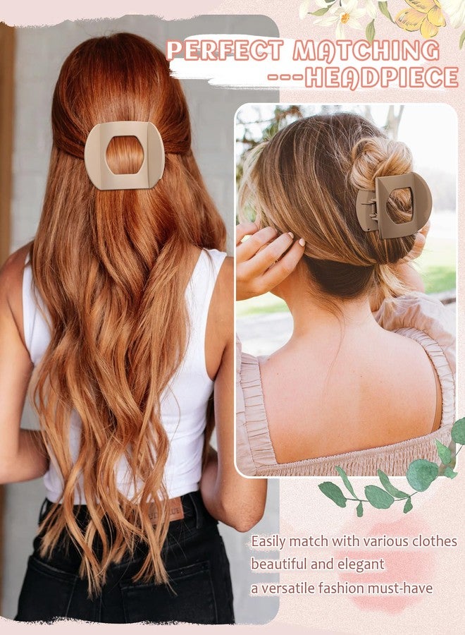 CHLINS 6 PCS Flat Hair Clips for Women Medium Non-slip Flat Claw Clip Strong Grip Hair Claw Clips Hair Barrettes for Women - Image 5