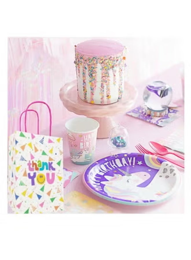fantasize Gift Bags, Thank You Party Favor Goodie Bags, Suitable for Children's Birthday Gifts, Small Parties, Cute Paper Colorful Shopping Bags with Handles(20 Pcs) - Image 4