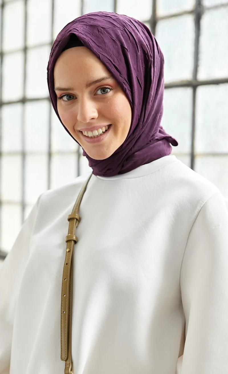 ناجيه سلتان Bamboo Kraş Shawl Purple