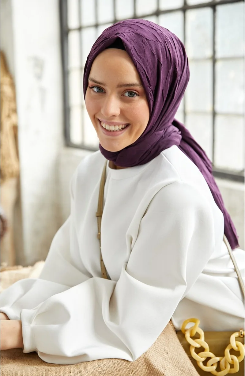 ناجيه سلتان Bamboo Kraş Shawl Purple