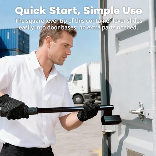 Lethato Container Door Leverage Tool HeavyDuty Leverage Bar with NonSlip Handle Ergonomic Design Shipping Container Door Kit Persuader Bar for Loaders WarehousePort Workers Black 1 Pack - Image 3