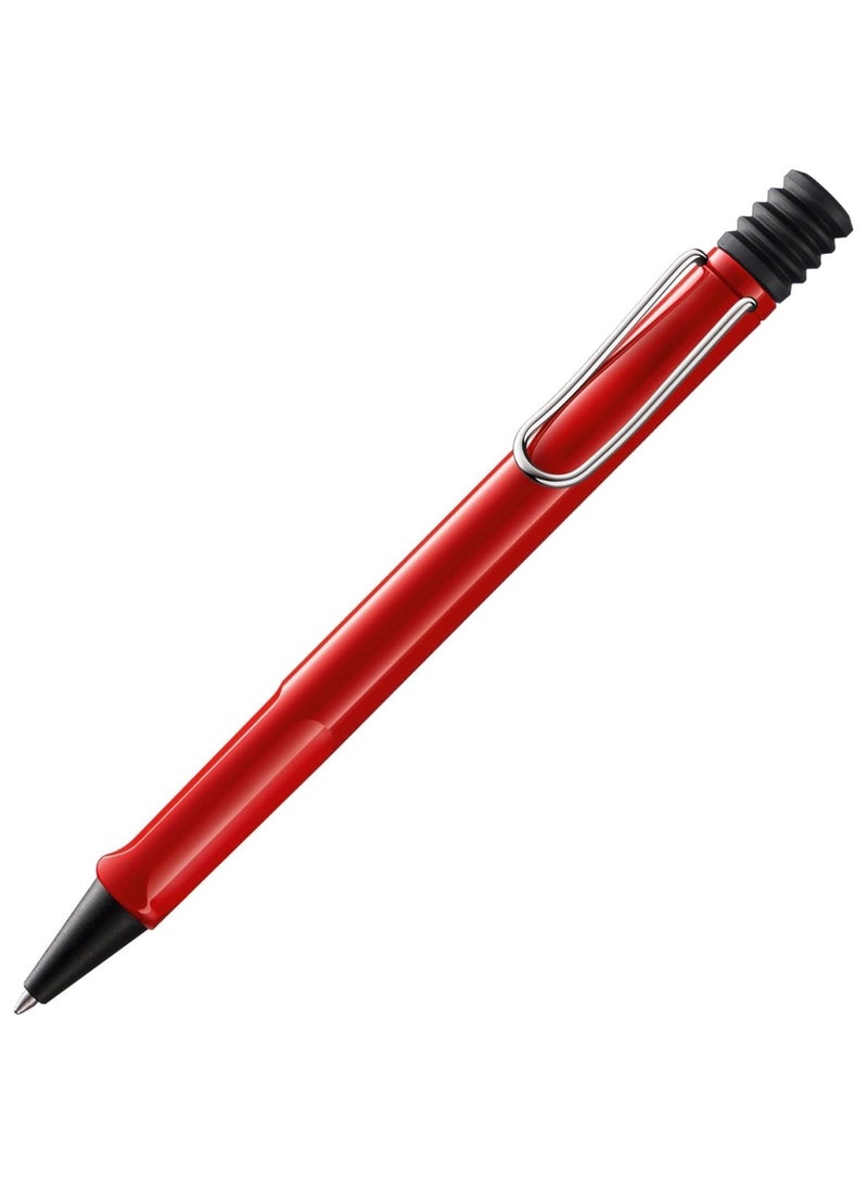 LAMY قلم حبر جاف سفاري طرف متوسط حبر أسود برميل أحمر - Image 1