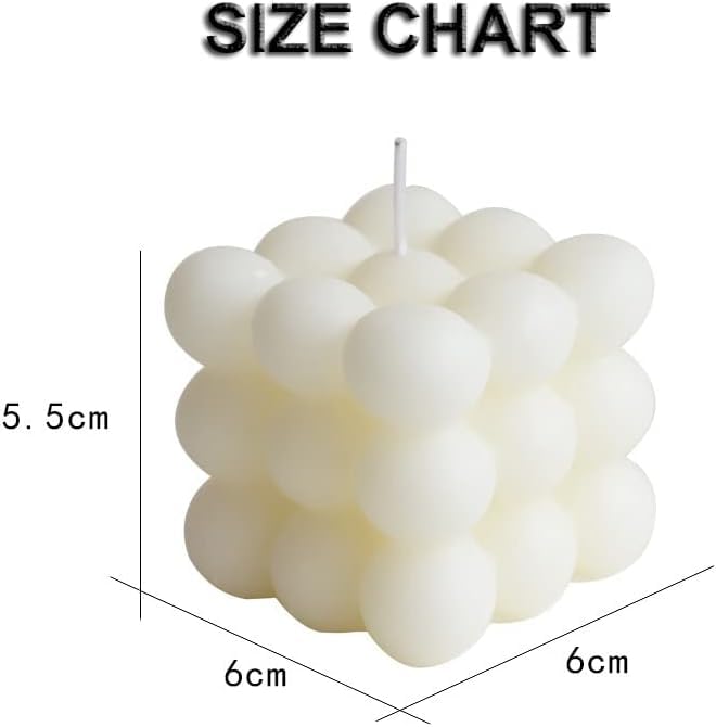 ProKart Premium Soy Wax Scented Bubble Cube Candle | Aesthetic Decor Scented Candle | Aromatherapy Fragrance Candles for Home Decor, Wedding & Party, Dinner Table, Christmas (Pack of 1, White) - Image 3