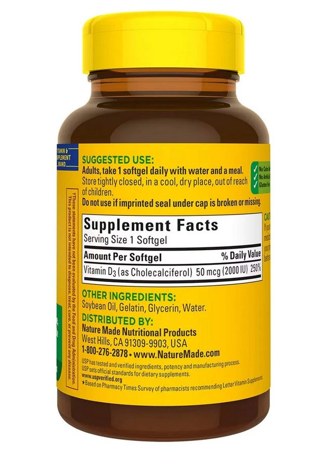 Nature Made Vitamin D3 2000Iu 320 Ct. Soft Gels (Packaging May Vary)  - Image 4