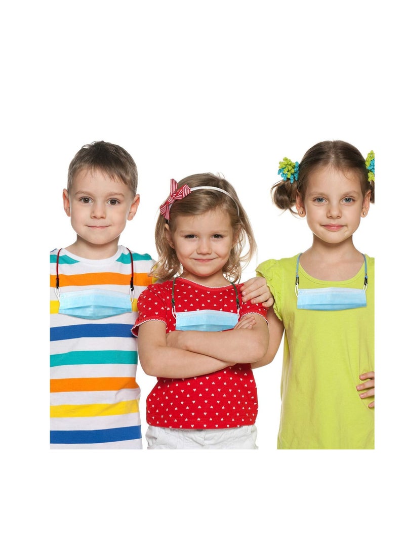 NIBEMINENT Lanyard for Facemask, Adjustable Kids Cartoon with Clips and Stopper, Glasses Lanyard, Facemask Holders Extender School Outdoor Sanitary Strap 5Pcs Multicolored - Image 2