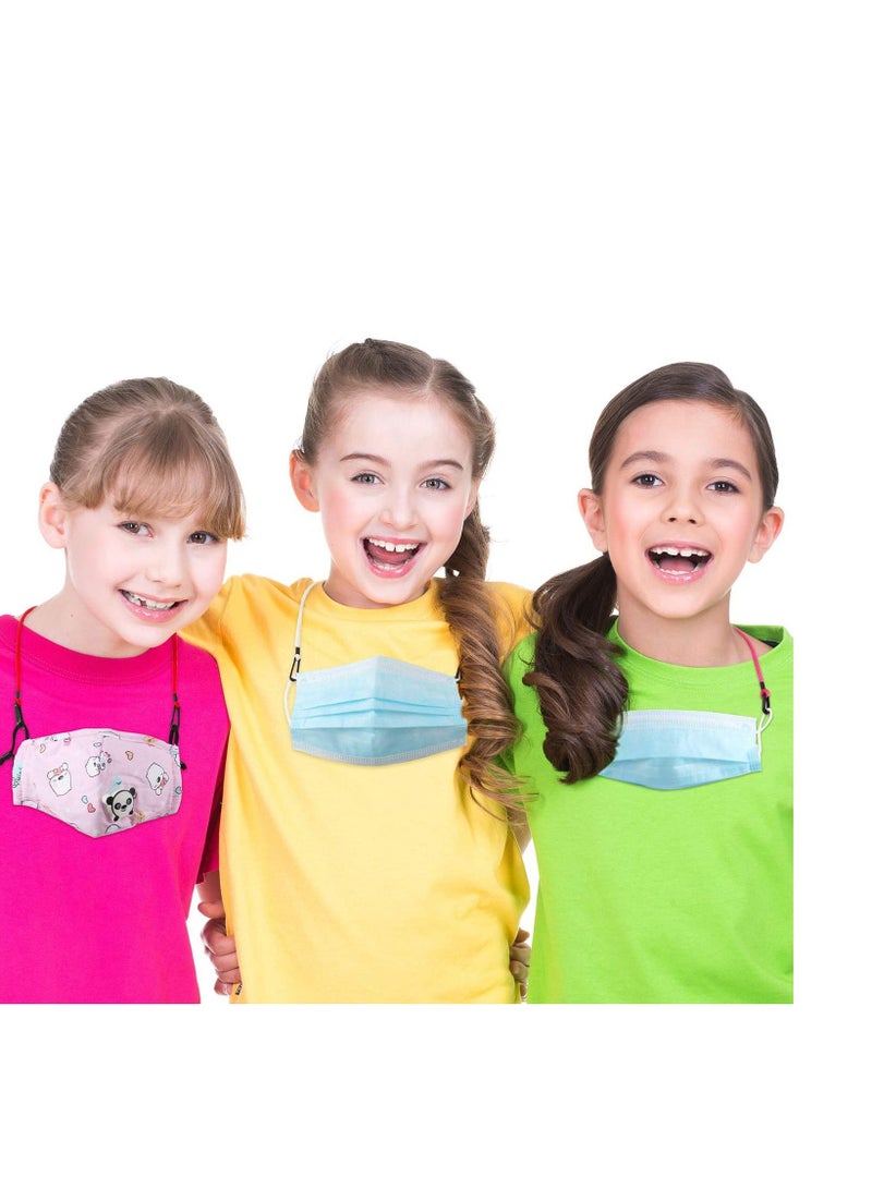 NIBEMINENT Lanyard for Facemask, Adjustable Kids Cartoon with Clips and Stopper, Glasses Lanyard, Facemask Holders Extender School Outdoor Sanitary Strap 5Pcs Multicolored - Image 3