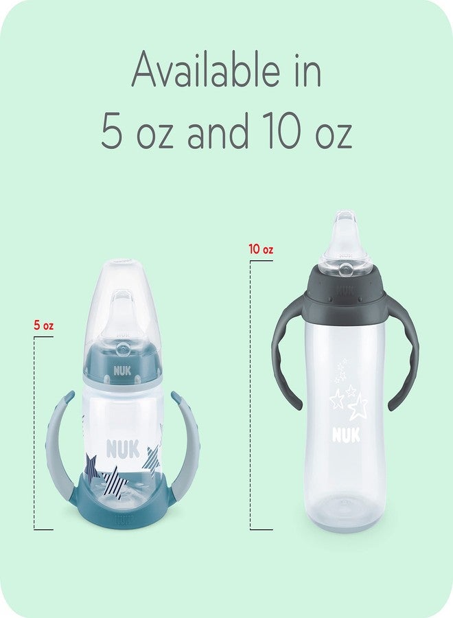 NUK Learner Cup, 10 Ounce, Tritan Gray Star - BPA Free, Spill Proof Sippy Cup - Image 5