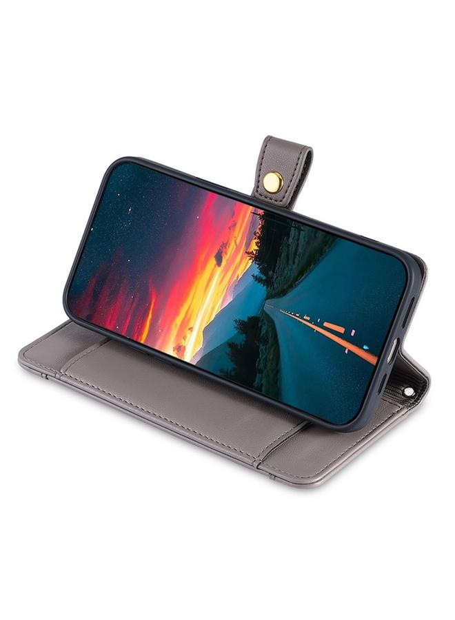 S-TOP Case For iPhone 16 Pro Max Sheep Texture Cross-body Zipper Wallet Leather Phone Case - Image 4