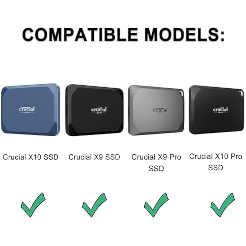 لاكدو شنطة حمل للقرص الصلب كروشال X10 / كروشال X9 / X9 برو / X10 برو SSD محمول سعة 1TB 2TB 4TB 6TB 8TB 8TB هارد SSD خارجي صلب صلب مقاوم للصدمات من مادة ايفا طاردة للماء، ازرق - Image 2