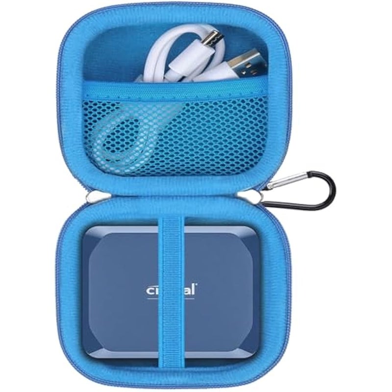 لاكدو شنطة حمل للقرص الصلب كروشال X10 / كروشال X9 / X9 برو / X10 برو SSD محمول سعة 1TB 2TB 4TB 6TB 8TB 8TB هارد SSD خارجي صلب صلب مقاوم للصدمات من مادة ايفا طاردة للماء، ازرق - Image 1