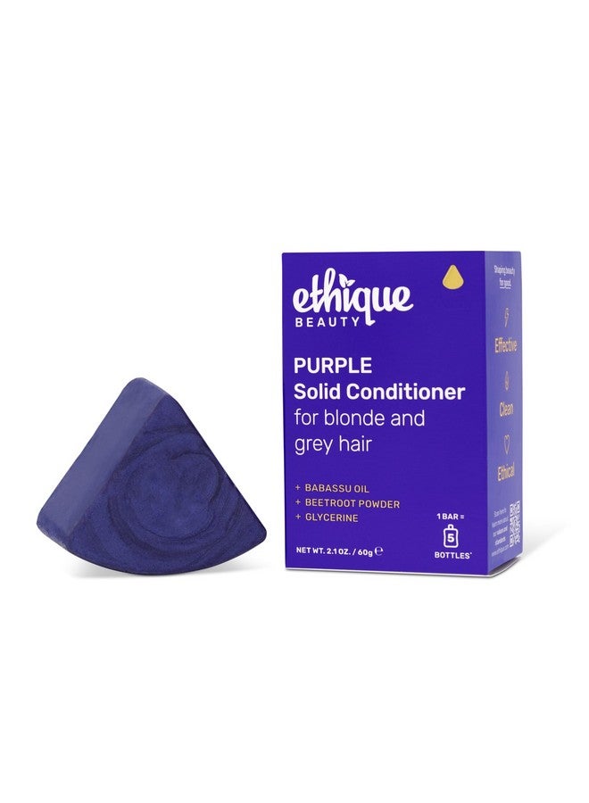 Ethique Purple Conditioner Bar for toning brassy hair - Plastic-Free, Cruelty-Free, Vegan, 2.12 oz - Formerly Tone it Down - Image 1
