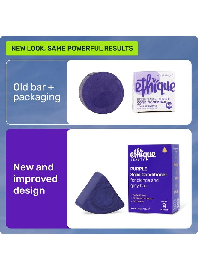 Ethique Purple Conditioner Bar for toning brassy hair - Plastic-Free, Cruelty-Free, Vegan, 2.12 oz - Formerly Tone it Down - Image 2