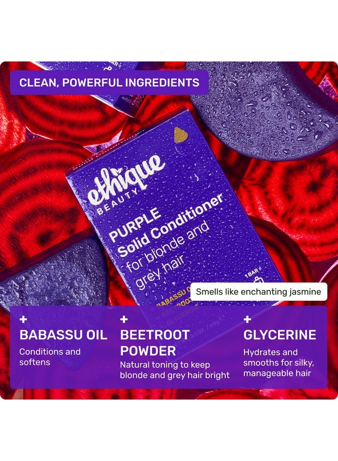 Ethique Purple Conditioner Bar for toning brassy hair - Plastic-Free, Cruelty-Free, Vegan, 2.12 oz - Formerly Tone it Down - Image 4