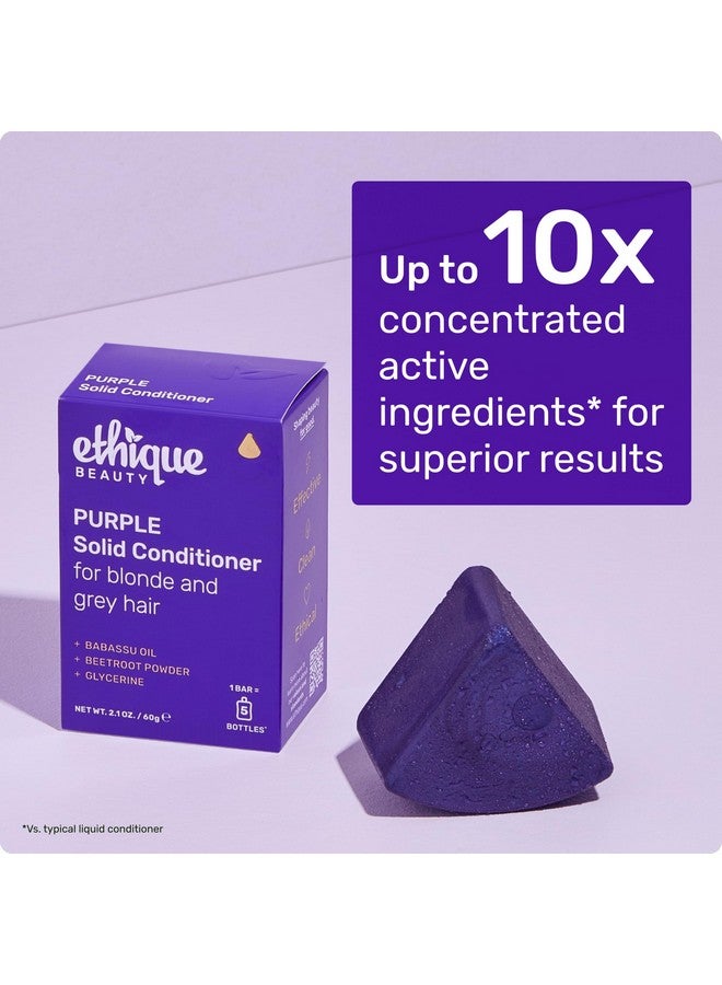 Ethique Purple Conditioner Bar for toning brassy hair - Plastic-Free, Cruelty-Free, Vegan, 2.12 oz - Formerly Tone it Down - Image 5