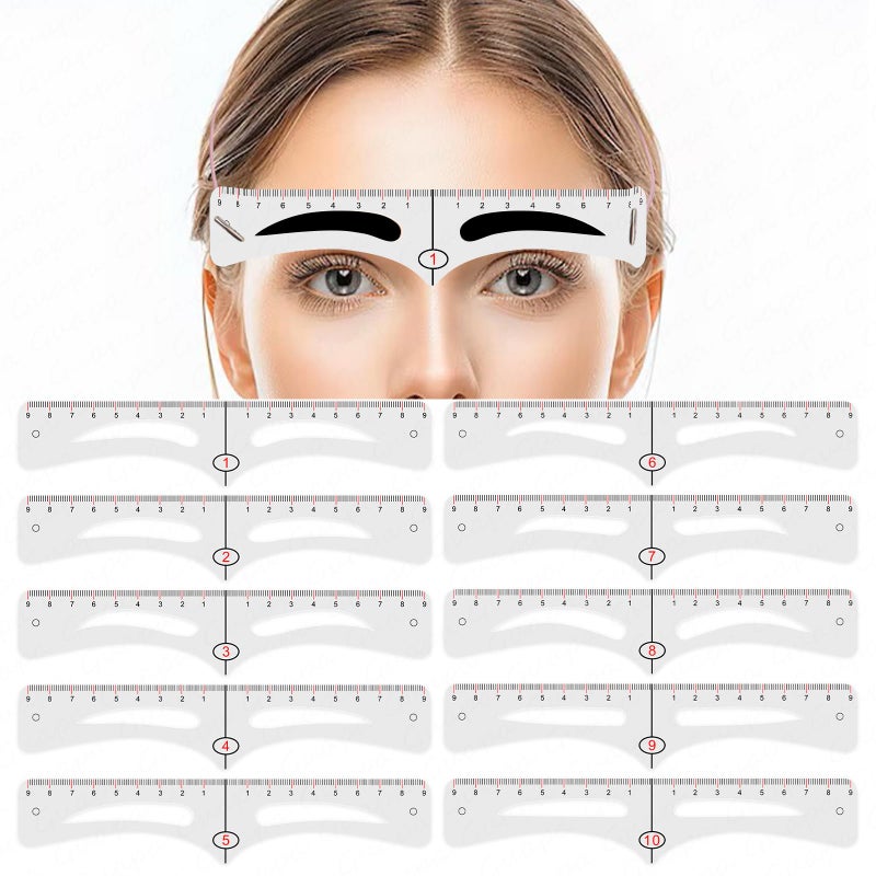 Guapa Reusable Eyebrow Template Kit with 10 Shape Options Achieve Perfect Brows Every Time 10PCS - Image 3