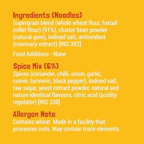 Slurrp Farm No Maida Millet Noodles | Not Fried, No MSG | Classic Masala Millet Noodles Pack of 3-192g Each - Image 4