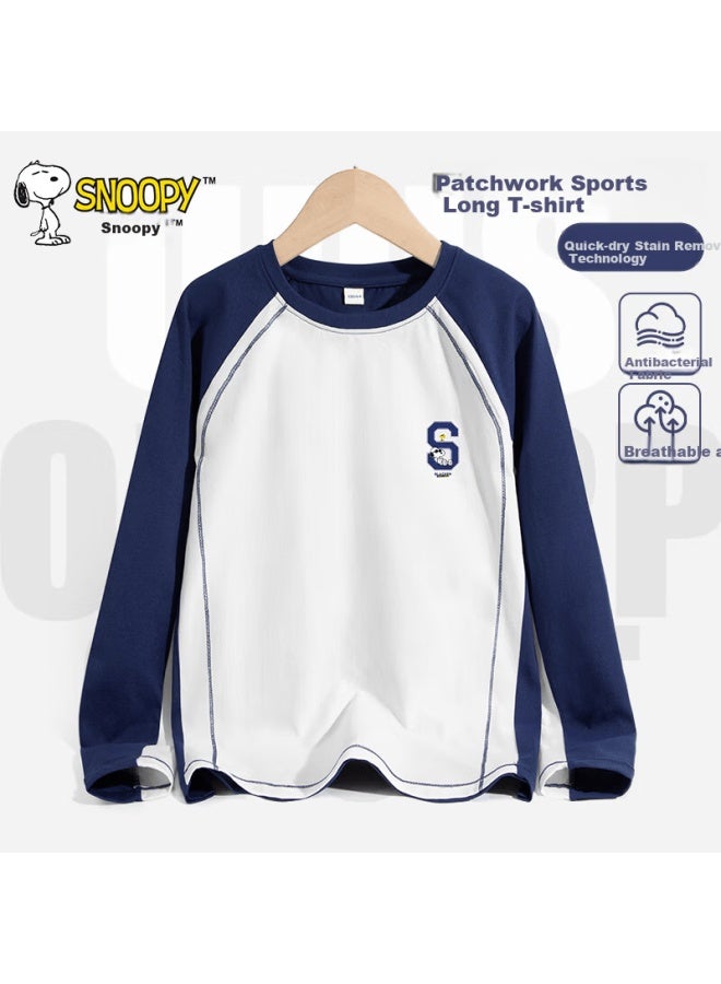 Snoopy Boys Long Sleeve T-shirt   Antibacterial Kids Outdoor Sun Protection Sportswear Spring And Autumn - Image 1