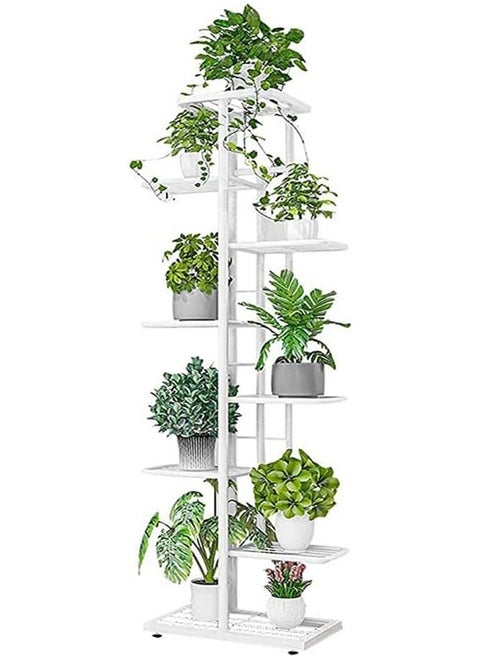 Versatile Metal Plant Stand Showcase 9 Potted Plants Indoor & Outdoor with 8 Tiers Elegant Flower Pot Holder