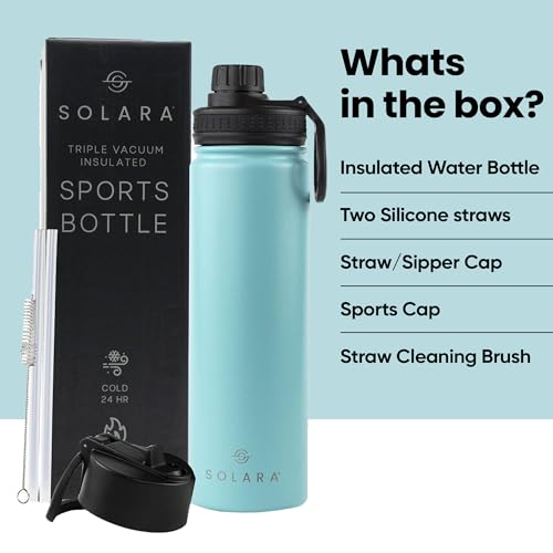 SOLARA Insulated Water Bottle 650ml, Hot Water Bottle, Thermosteel Water Bottles for Travel, Home, Office, School, Gym, Adults, Water Bottle Hot and Cold, Sipper Bottle, Aqua - Image 5