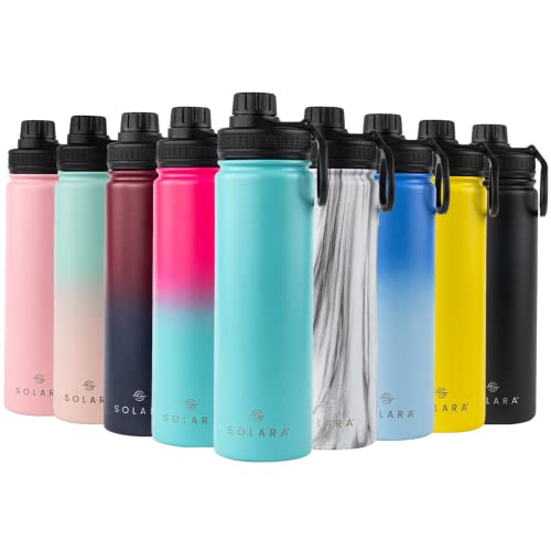 SOLARA Insulated Water Bottle 650ml, Hot Water Bottle, Thermosteel Water Bottles for Travel, Home, Office, School, Gym, Adults, Water Bottle Hot and Cold, Sipper Bottle, Aqua - Image 1