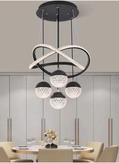 SP Light Luxury Restaurant Chandelier Light LED Modern 4lights Aluminum Pendant Light Ceiling Chandelier Bedroom Commercial Bright Lighting Fixtures Hanging,Modern Vintage  - Image 1