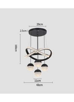 SP Light Luxury Restaurant Chandelier Light LED Modern 4lights Aluminum Pendant Light Ceiling Chandelier Bedroom Commercial Bright Lighting Fixtures Hanging,Modern Vintage  - Image 2