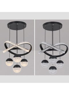 SP Light Luxury Restaurant Chandelier Light LED Modern 4lights Aluminum Pendant Light Ceiling Chandelier Bedroom Commercial Bright Lighting Fixtures Hanging,Modern Vintage  - Image 3