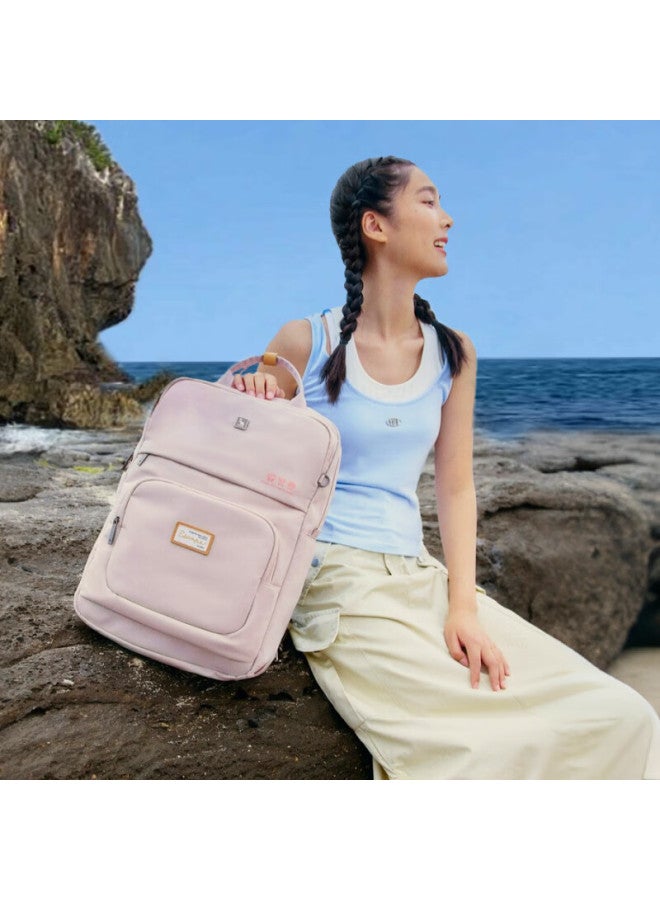 Owas Urban Simple Versatile Casual Backpack, Commuter Laptop Bag, Large Capacity Travel Backpack, Sunset Orange