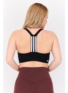 Adidas Women Brand Logo Padded Sports Bra, Black  - Image 2