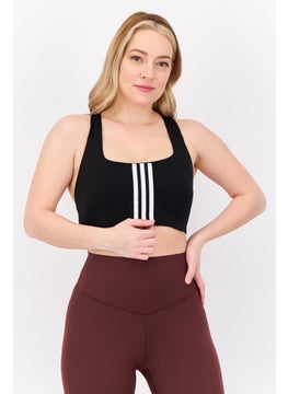 Adidas Women Brand Logo Padded Sports Bra, Black  - Image 1