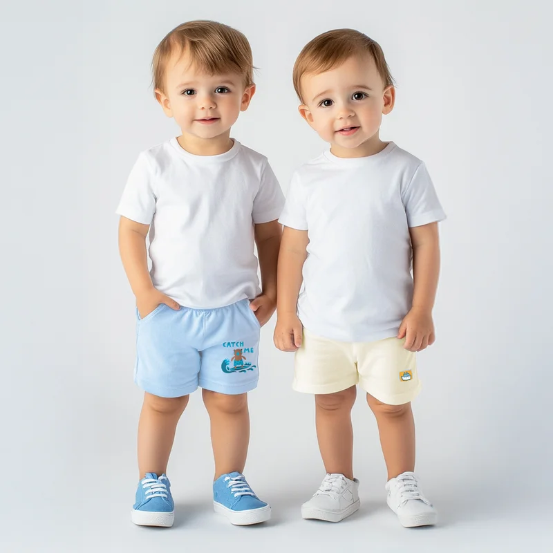 Nautinati Nautinati Boys' Pack of 2 Cotton Graphic Print and Badged Shorts