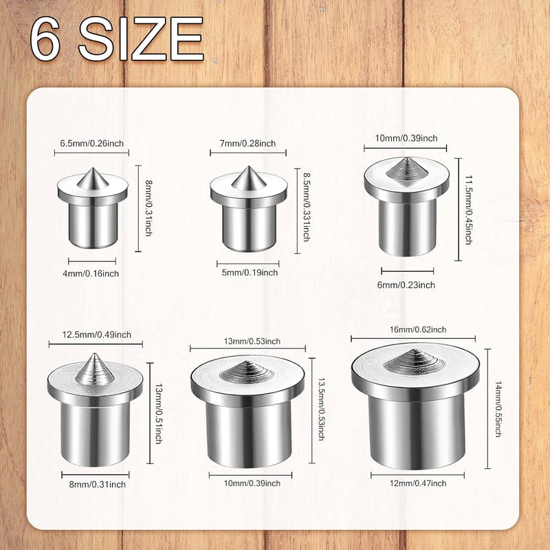 Ferraycle Dowel and Tenon Center Transfer Plugs Doweling Centering Pins Transfer Plugs Drill Hole Tool for Woodworking Tool Accessories (24 Pieces,5/32 3/16 1/4 5/16 3/8 1/2 Inch) - Image 2