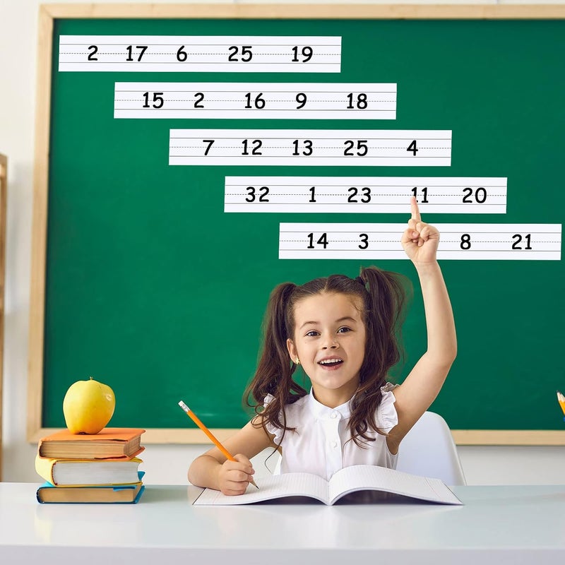 Outus 96 Strips Ruled Sentence Strips, 3 x 24 Inches Sentence Strips for Teacher Word Strips Sentence Strips Lined Multicolored Sentence Strips for School Students Office Supplies (White) - Image 4