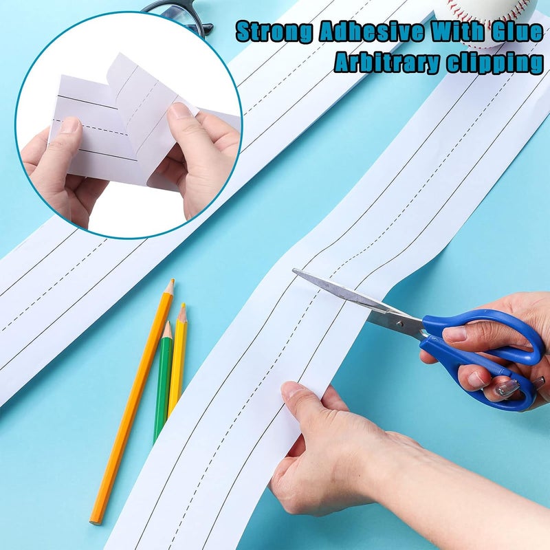 Outus 96 Strips Ruled Sentence Strips, 3 x 24 Inches Sentence Strips for Teacher Word Strips Sentence Strips Lined Multicolored Sentence Strips for School Students Office Supplies (White) - Image 5
