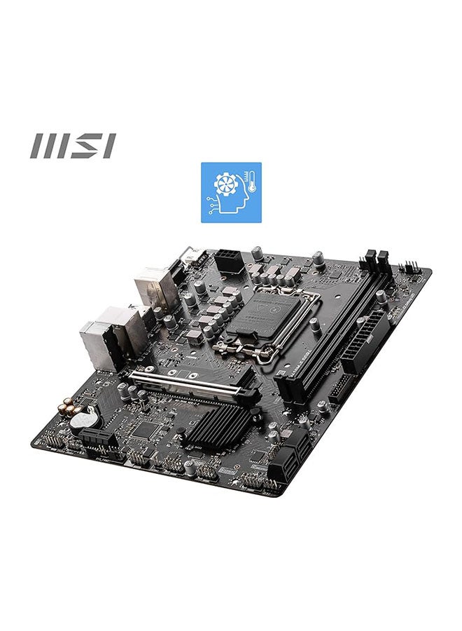 MSI PRO H610M-E DDR4 Motherboard, Micro-ATX - Supports Intel 12th Gen Core Processors, LGA 1700-2 x DIMMs (3200MHz), 1x PCIe 4.0 x16 slot, 1 x M.2 Gen3, USB 3.2 Gen1, 1G LAN, HDMI 1.4 & VGA Black  - Image 4