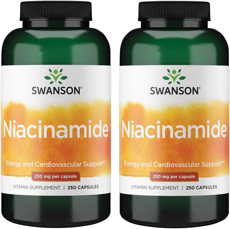 Niacinamide Vitamin B3 Supplement 250 Capsules for Adults