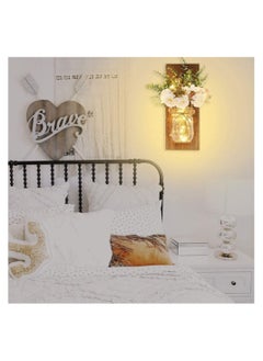 BestStore Modern Jar Wall Decorative Art with Flowers Lights and Remote Control Rustic Wall Sconces Design Set of 2  - Image 5