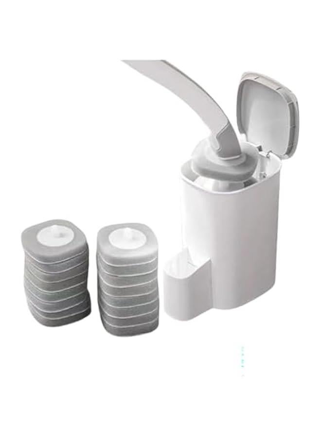 بي دبليو اس جاي فرشاة مرحاض للاستعمال مرة ة م الميكاكوز، مجموعة فرش مرحاض مثتة على الحائط، فرشاة مرحاض مقض و8 رؤوس فرشاة للاستعمال مرة ة للتظيف العميق والحفاظ على ظافة الحمام - Image 1