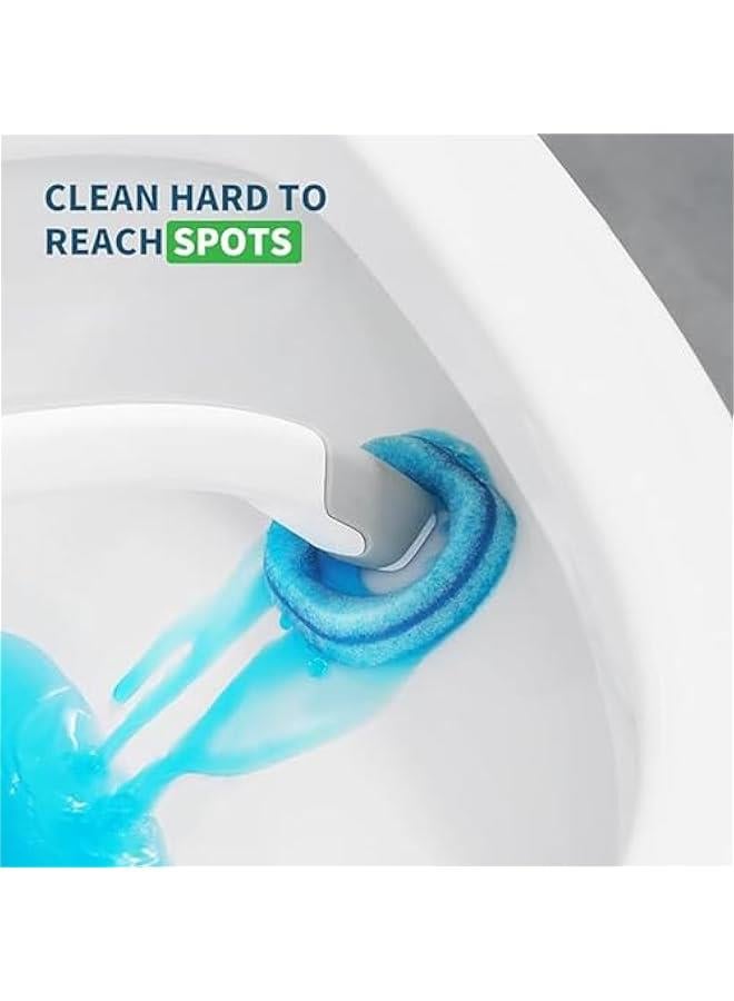 بي دبليو اس جاي فرشاة مرحاض للاستعمال مرة ة م الميكاكوز، مجموعة فرش مرحاض مثتة على الحائط، فرشاة مرحاض مقض و8 رؤوس فرشاة للاستعمال مرة ة للتظيف العميق والحفاظ على ظافة الحمام - Image 4