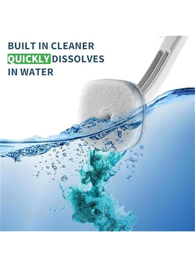 بي دبليو اس جاي فرشاة مرحاض للاستعمال مرة ة م الميكاكوز، مجموعة فرش مرحاض مثتة على الحائط، فرشاة مرحاض مقض و8 رؤوس فرشاة للاستعمال مرة ة للتظيف العميق والحفاظ على ظافة الحمام - Image 5